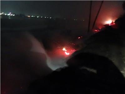 حريق بمزرعة وزارة الزراعة على ضفاف النيل بسوهاج