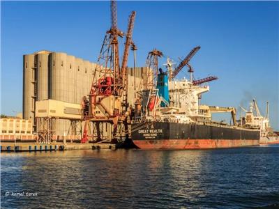ميناء دمياط يستقبل 12 سفينة خلال 24 ساعة.. و203872 طن رصيد القمح بالصوامع