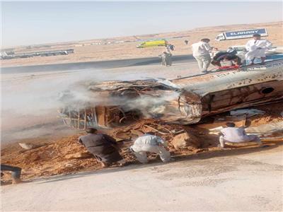 اشتعال النيران في سيارة مياه بصحراوي قنا وتفحم سائقها| صور