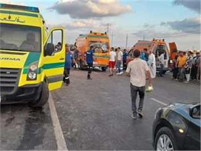 إصابة 6 أشخاص في حادث تصادم سيارة ملاكي ونقل بشبين القناطر