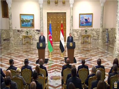 السيسي: استعرضت مع رئيس أذربيجان جهود وقف إطلاق النار فى غزة