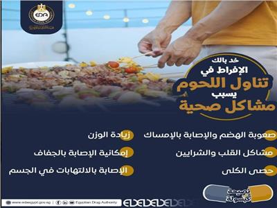 هيئة الدواء تُحذر من الإفراط في تناول اللحوم خلال فترة العيد