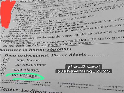 تداول امتحان اللغة الفرنسية لطلاب الثانوية العامة عبر «تليجرام»