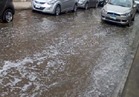 كثافات مرورية بسبب كسر ماسورة مياه بطريق النصر