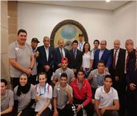 وزير الشباب والرياضة يستقبل بعثة دورة ألعاب المتوسط 