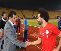 صور| وزير الرياضة يشهد مران المنتخب استعدادا لمواجهة «إي سواتيني»