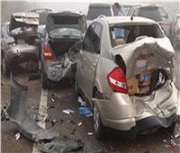 كثافات مرورية بسبب حادث تصادم 3 سيارات أعلى الطريق الدائري بالجيزة