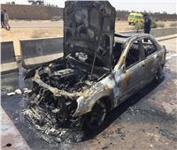 نجاة رئيس محكمة وادي النطرون من الموت وتفحم سيارته بالطريق الصحراوي