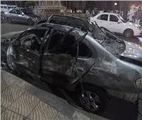 صور| تحطم السيارات أمام معهد الأورام عقب حادث التصادم