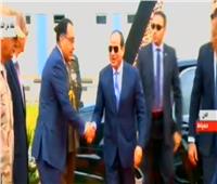 فيديو| لحظة وصول الرئيس السيسي لافتتاح المشروعات القومية بدمياط