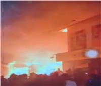 بالفيديو| حريق شبرا الخيمة التهم مفروشات البائعين خلف ميدان المؤسسة