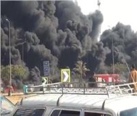 شاهد| الصور الأولى لحريق خط مازوت بطريق مصر الإسماعيلية