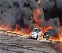 فيديو وصور| القصة الكاملة لـ حريق خط بترول طريق مصر الإسماعيلية