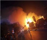 صور| حريق هائل أمام حديقة الفسطاط.. والحماية المدنية تحاول السيطرة عليه