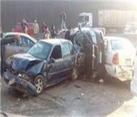 إصابة 9 أشخاص فى حادث تصادم 4 سيارات فى بنى سويف
