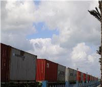 صور| نقل 120 حاوية من ميناء الدخيلة للعين السخنة بالسكة الحديد 