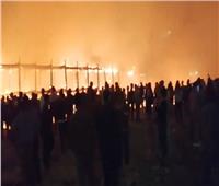 حريق ضخم في مصنع كرتون وجراج بـ«بهتيم».. صور
