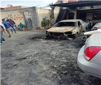 حريق هائل بمعرض للسيارات في بنها | صور