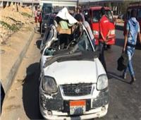 إصابة سائق في تصادم سيارة شرطة بتاكسي بالمنيا
