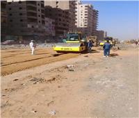 استمرار أعمال تطوير شارع أحمد عرابي بشبرا الخيمة لتسهيل الحركة المرورية