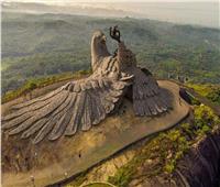 مساحتها 1400 متر .. أكبر «منحوتة» طائر يقف على صخرة مهيبة | صور