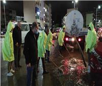 رفع كميات المياه الناتجة عن سقوط الأمطار ببورسعيد