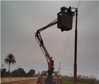 صيانة 107 كشافات كهربائية وزرع 50 شجرة في المنيا