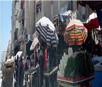 تكدس شديد من المواطنين على الأسواق العشوائية ببورسعيد