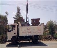 صيانة أعمدة الإنارة وتركيب كشافات في قرى مركز سمنود