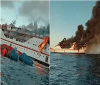 ركاب يقفزون في البحر هربًا من حريق هائل بعبارة إندونيسية| فيديو