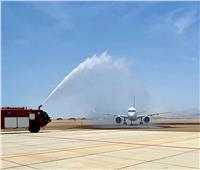 وصول أول طائرة  لشركة مصر للطيران  إلى مطار برنيس الدولى   