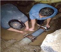استجابة فورية لإصلاح عطل خط مياه بطريق «شبين الكوم الباجور» | صور