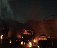 الصور الأولى لحريق جراج سيارات بوزارة الزراعة