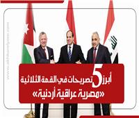إنفوجراف | قمة مصرية عراقية أردنية…‬ أبرز 5 تصريحات ملف القمة الثلاثية