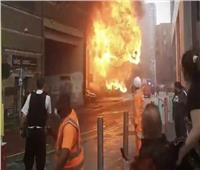 أندلاع حريق ضخم في محطة قطارات في لندن.. فيديو