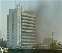 شاهد لحظة اندلاع حريق وزارة الصحة العراقية