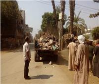 رفع القمامة والمخلفات من قرية بني عمران بالمنيا 