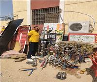 رفع 135 حالة إشغال ومصادرة جميع شيش المقاهي بـ«شمال الجيزة» 