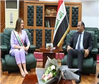 وزير الثقافة العراقى يستقبل ملكة جمال العراق لدعم مشاريعها الإنسانية 