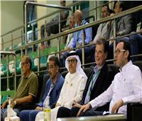 رئيس الاتحاد العربي لكرة السلة يشهد مباراة الأهلي وبيروت اللبنانى