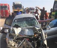 مصرع وإصابة 3 أشخاص في حادث سيارة ملاكي بأخرى نقل في المنيا