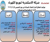 فصل التيار الكهربائي عن 10 مناطق بالإسكندرية اليوم لأعمال الصيانة