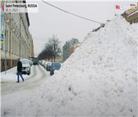 7 آلاف متر مكعب من الثلوج تغطى سان بطرسبورج 