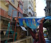 حملات لإزالة الإشغالات وتطبيق الإجراءات الاحترازية بشوارع الإسكندرية  