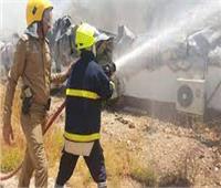 إخماد حريق بالقرب من مستشفى الحميات بالمنيا 