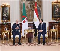 الرئيس السيسي يستقبل نظيره الجزائري بقصر الاتحادية