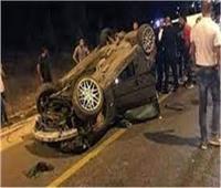 بالأسماء.. إصابة 6 أشخاص في حادث انقلاب سيارة ببني سويف