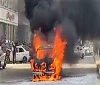 اشتعال النيران داخل سيارة ملاكي بطريق «القاهرة السويس» 
