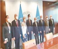 أمين عام الأمم المتحدة يلتقى المستشار هشام بدوى