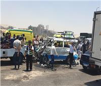 إصابة 6 أشخاص في تصادم 4 سيارات بمحور جيهان السادات 
